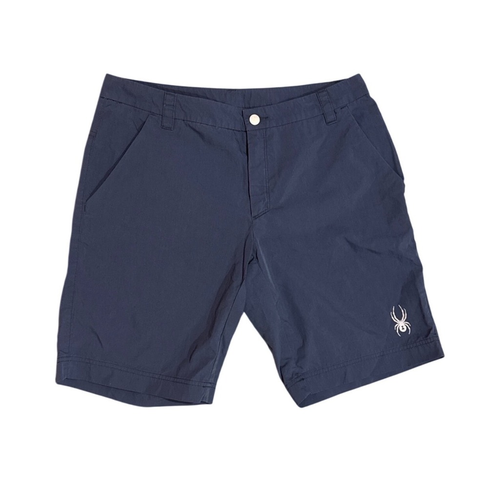 Spyder Mens Performance Shorts Navy Blue Cotton‎ Nylon Hiking Outdoor Size L